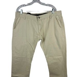 Body Glove Mens Chino Pants Khaki Tan Beige Flat Front 40x29 New